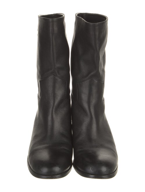 Chanel Interlocking CC Logo Leather Rain Boots