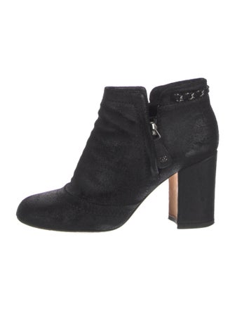 Chanel Interlocking CC Logo Suede Boots