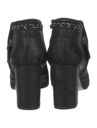 Chanel Interlocking CC Logo Suede Boots
