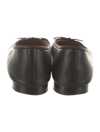 Chanel Interlocking CC Logo Leather Ballet Flats
