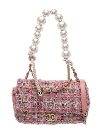 Chanel Medium Faux Pearl Tweed Flap Bag