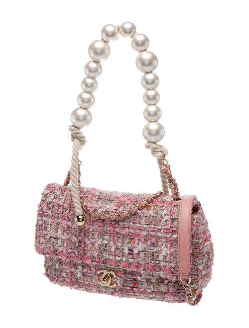 Chanel Medium Faux Pearl Tweed Flap Bag