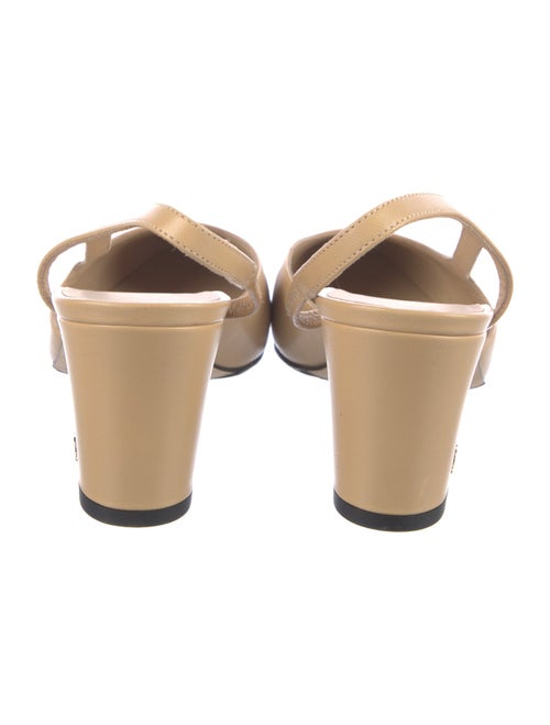 Chanel Interlocking CC Logo Leather Slingback Pumps