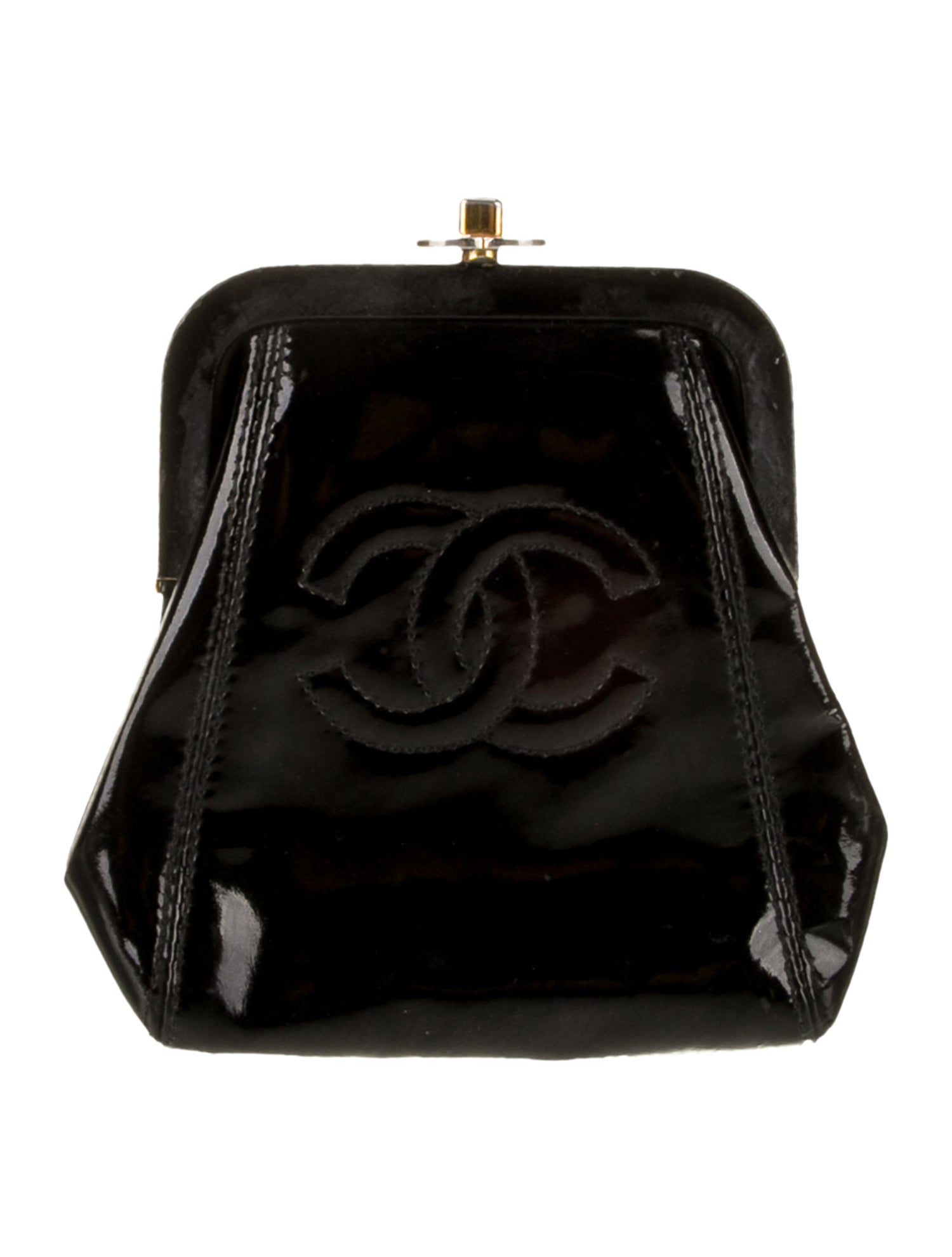 Chanel Mini Patent CC Frame Pouch