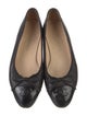 Chanel Interlocking CC Logo Leather Ballet Flats