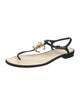 Chanel Interlocking CC Logo Leather T-Strap Sandals