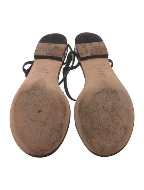 Chanel Interlocking CC Logo Leather T-Strap Sandals