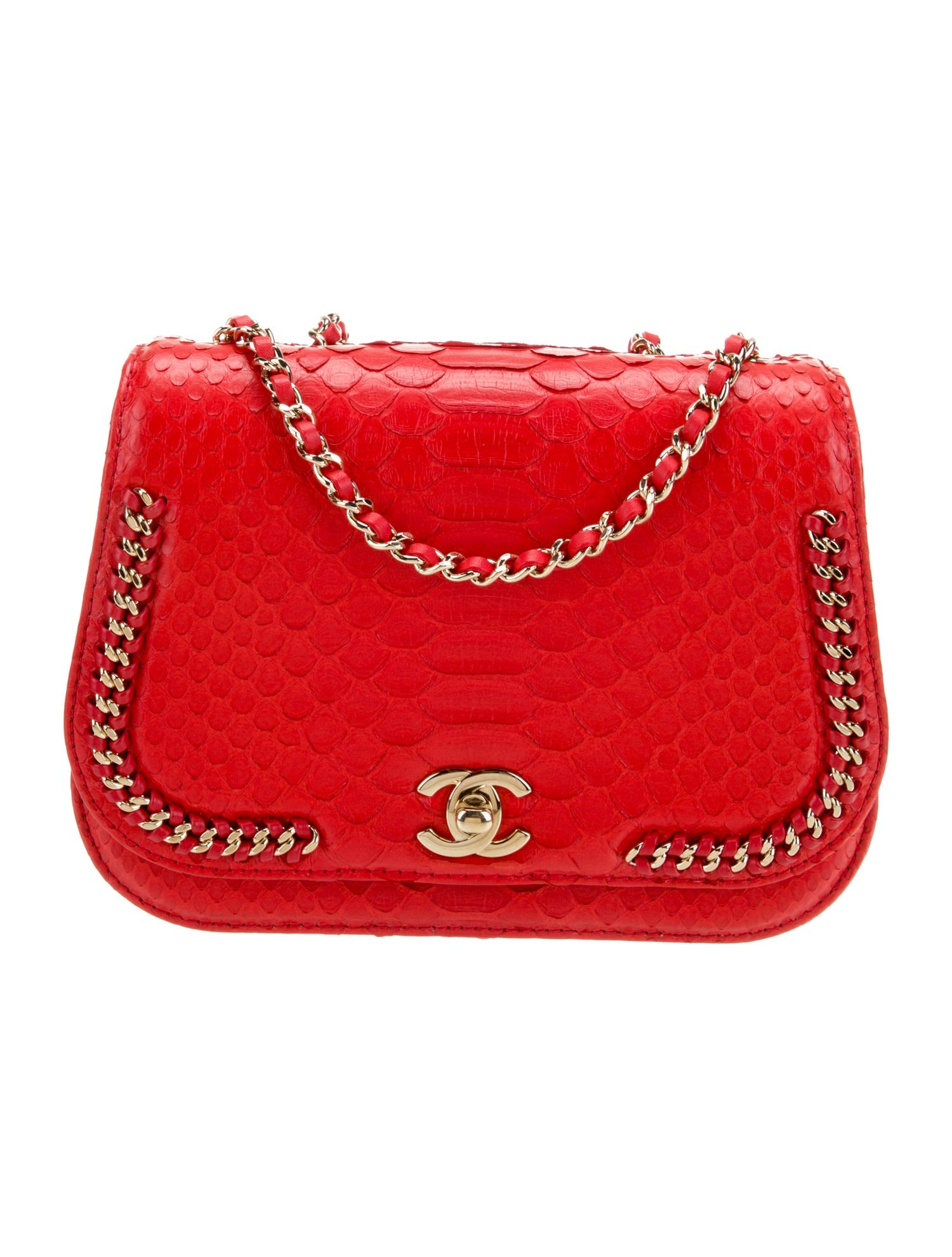 Chanel Small Braided Chic Python Flap Bag