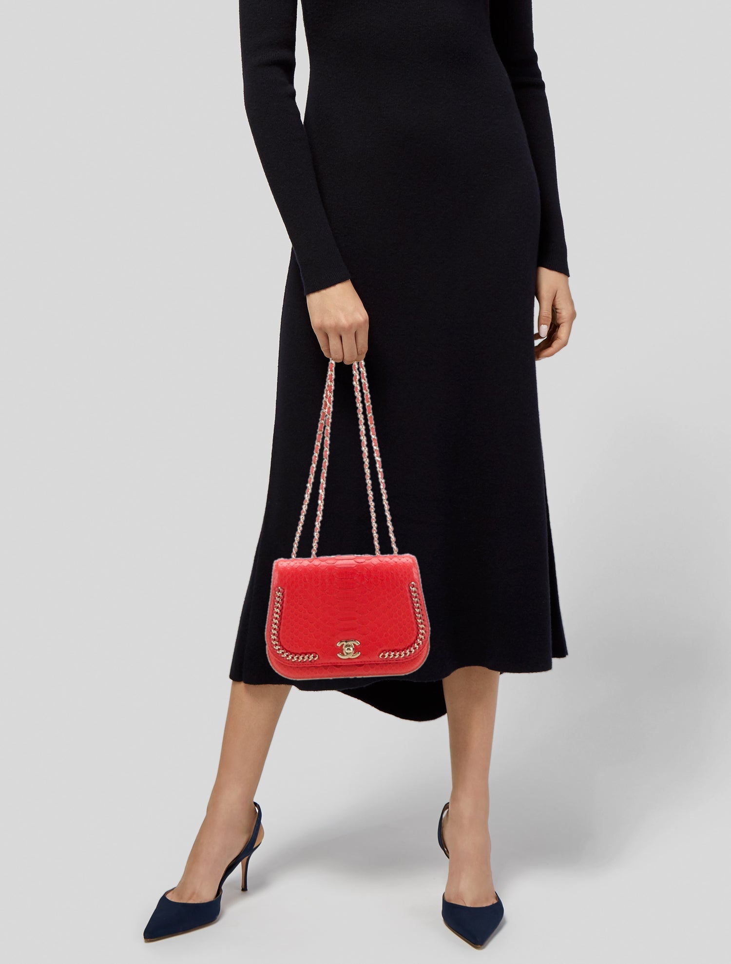 Chanel Small Braided Chic Python Flap Bag