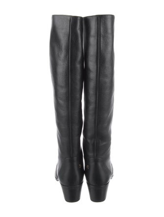 Chanel Interlocking CC Logo Leather Riding Boots