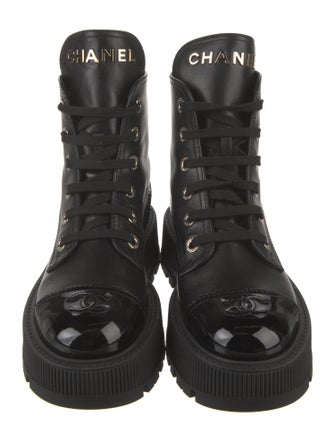 Chanel 2025 Interlocking CC Logo Combat Boots