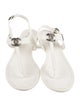 Chanel Interlocking CC Logo Leather T-Strap Sandals