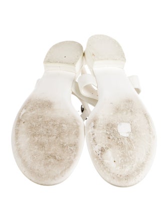 Chanel Interlocking CC Logo Leather T-Strap Sandals