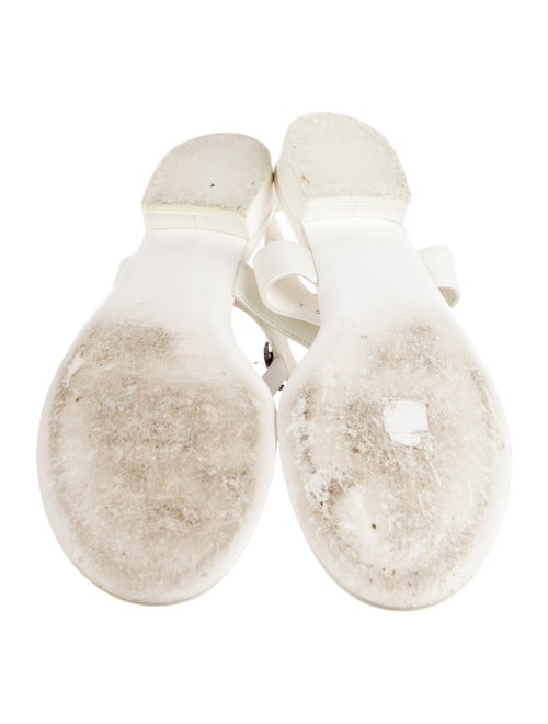 Chanel Interlocking CC Logo Leather T-Strap Sandals