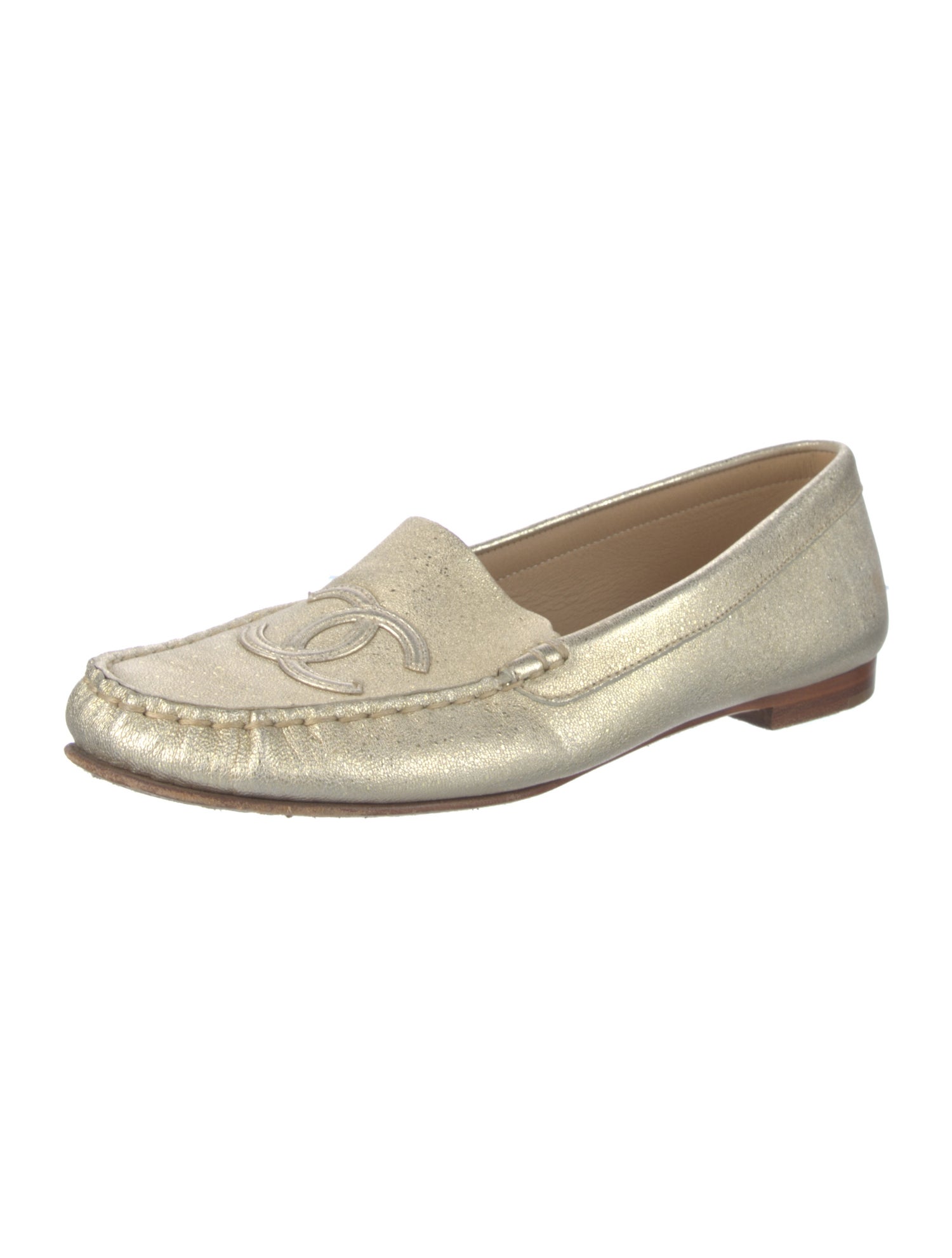 Chanel Interlocking CC Logo Leather Loafers