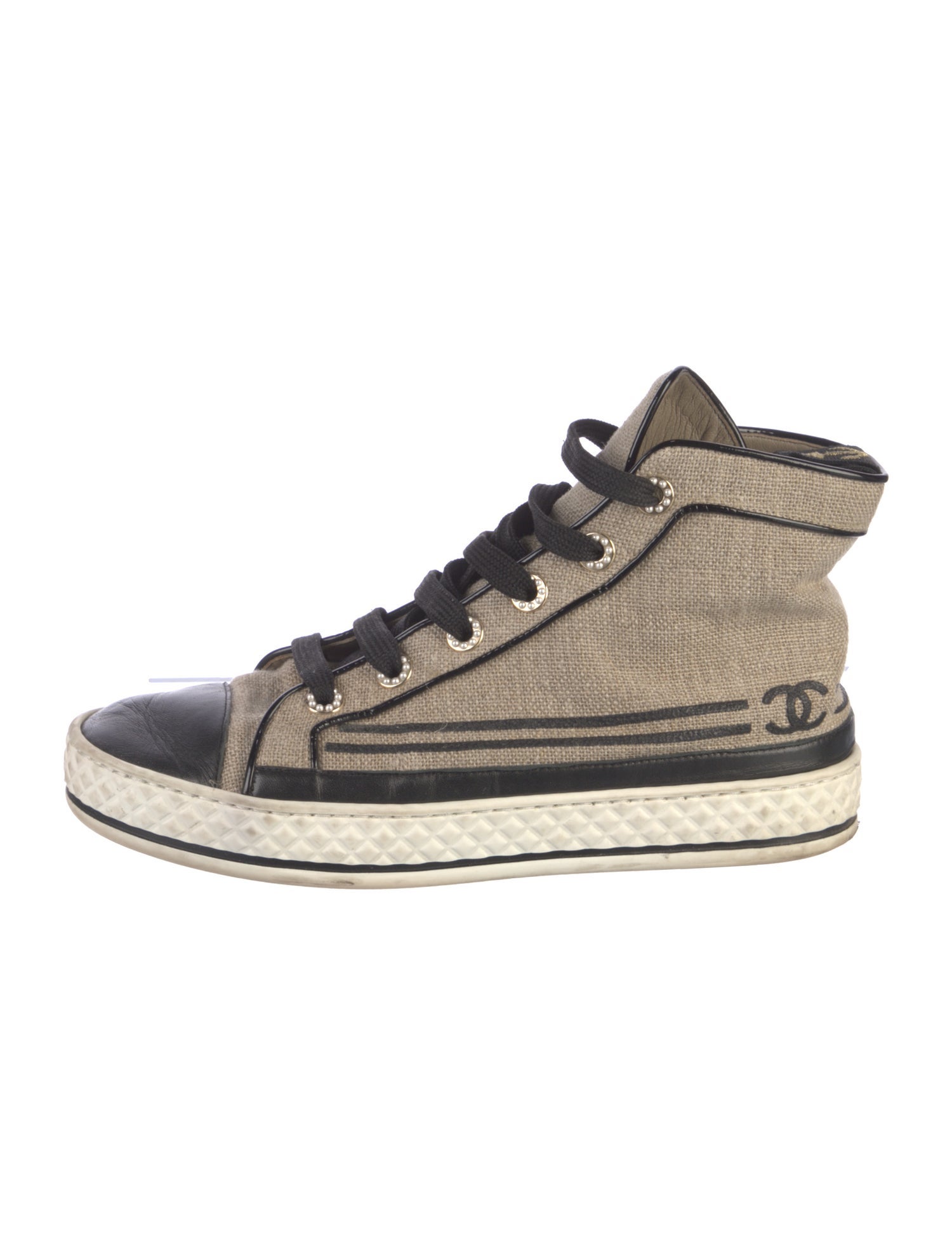 Chanel Interlocking CC Logo Canvas Sneakers
