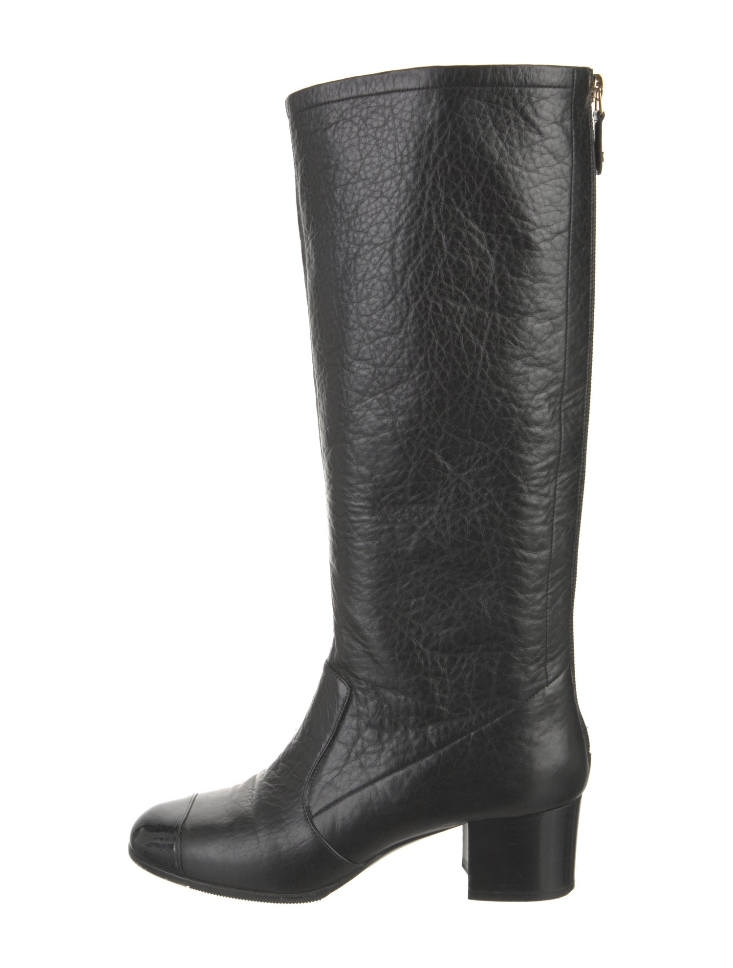 Chanel Interlocking CC Logo Calfskin Riding Boots