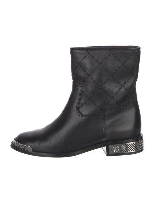 Chanel 2008 Interlocking CC Logo Moto Boots