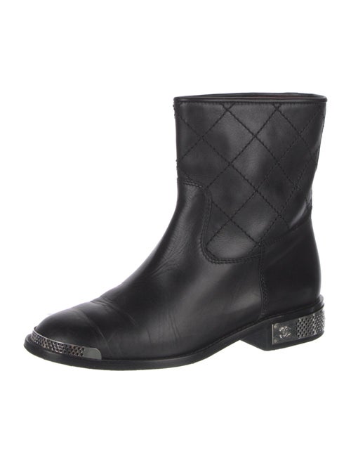 Chanel 2008 Interlocking CC Logo Moto Boots