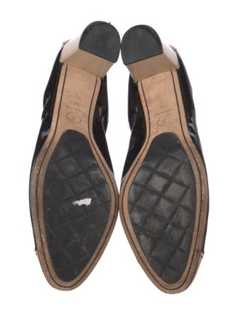 Chanel Interlocking CC Logo Patent Leather Slingback Pumps