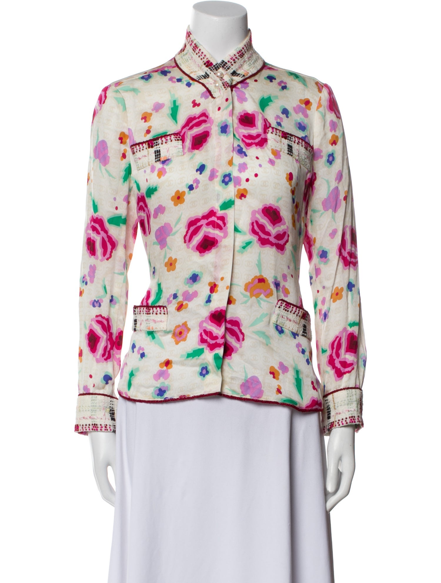 Chanel 2004 Silk Button-Up Top w/ Tags