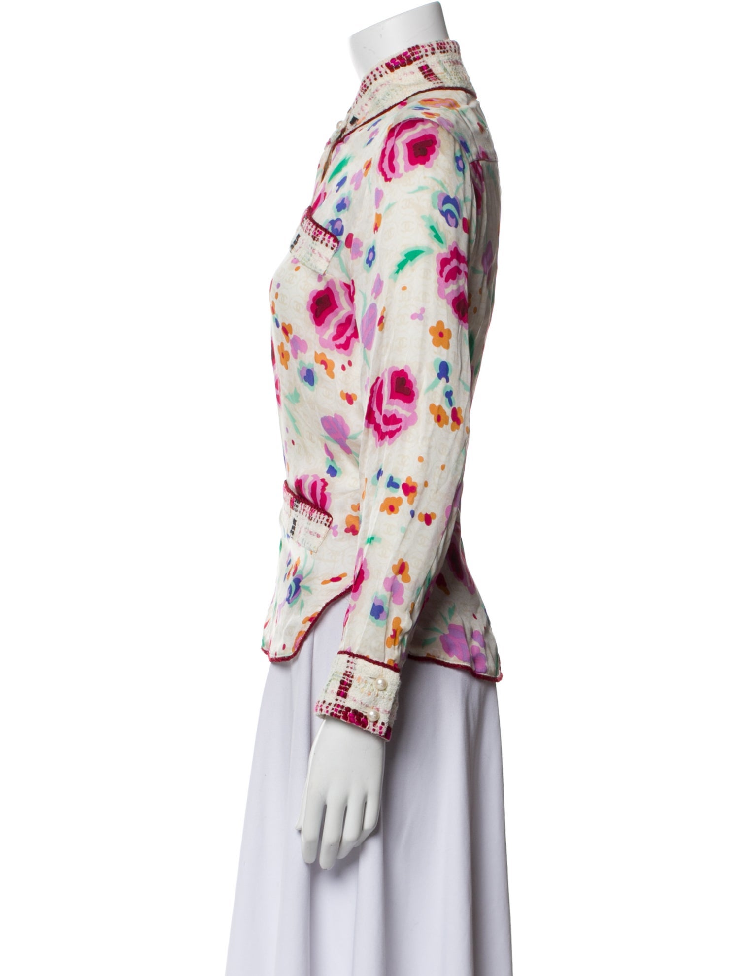 Chanel 2004 Silk Button-Up Top w/ Tags