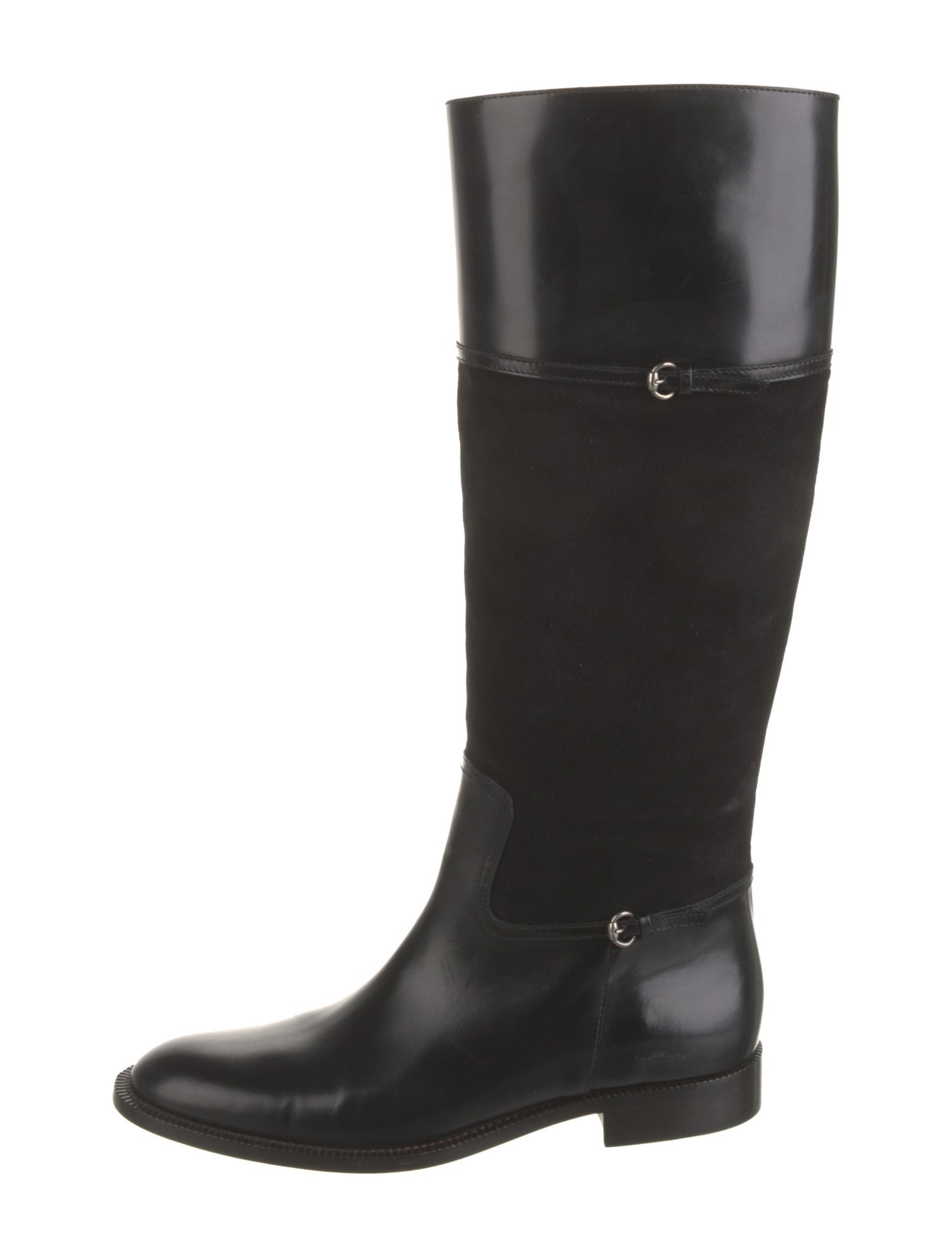 Gucci Interlocking CC Logo Leather Riding Boots