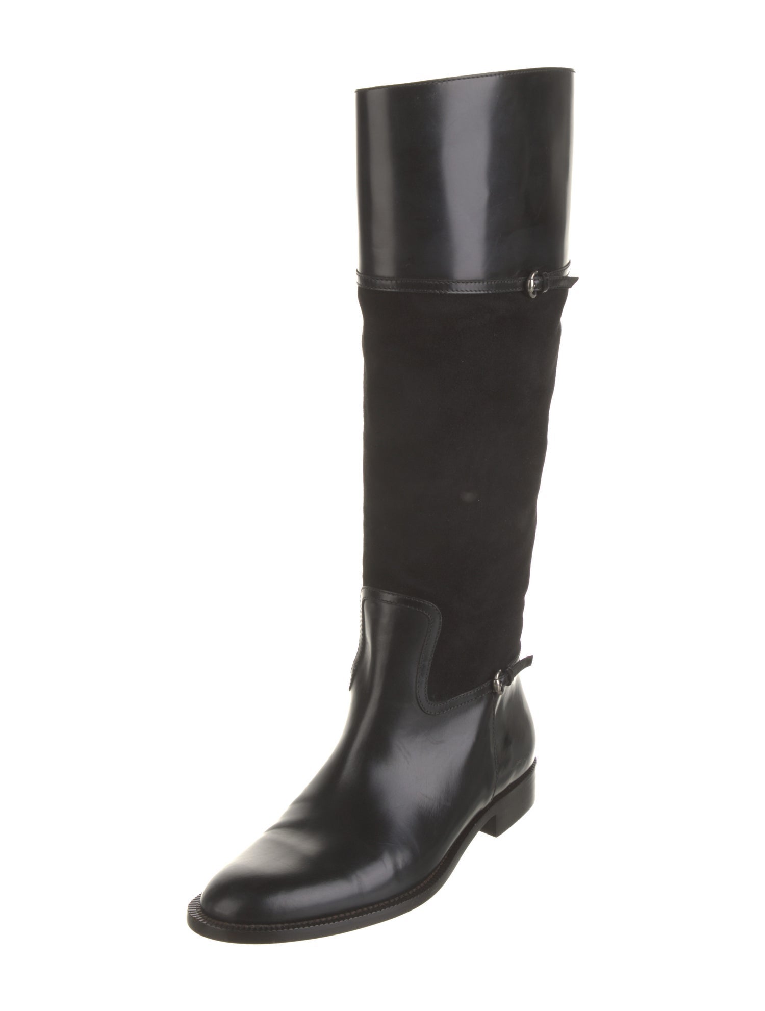 Gucci Interlocking CC Logo Leather Riding Boots