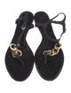 Chanel Interlocking CC Logo Leather T-Strap Sandals
