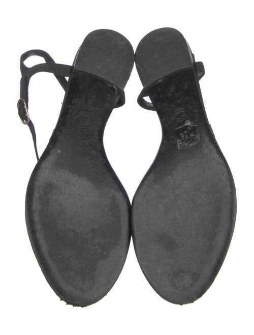 Chanel Interlocking CC Logo Leather T-Strap Sandals