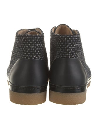 Chanel 2015 Interlocking CC Logo Lace-Up Boots