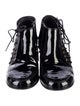 Chanel 2015 Interlocking CC Logo Lace-Up Boots