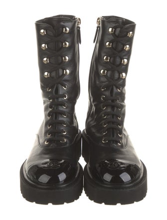 Chanel 2022 Interlocking CC Logo Combat Boots