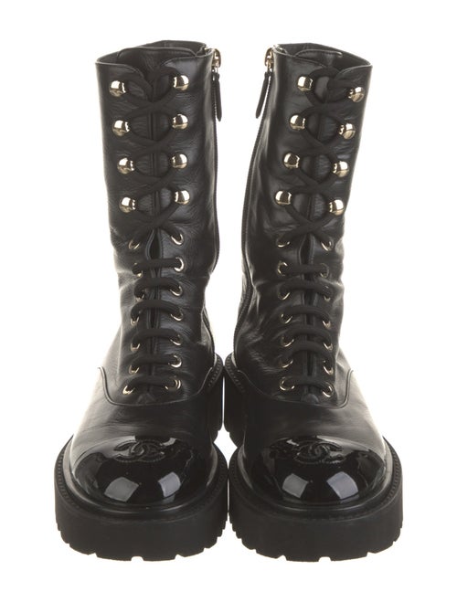 Chanel 2022 Interlocking CC Logo Combat Boots