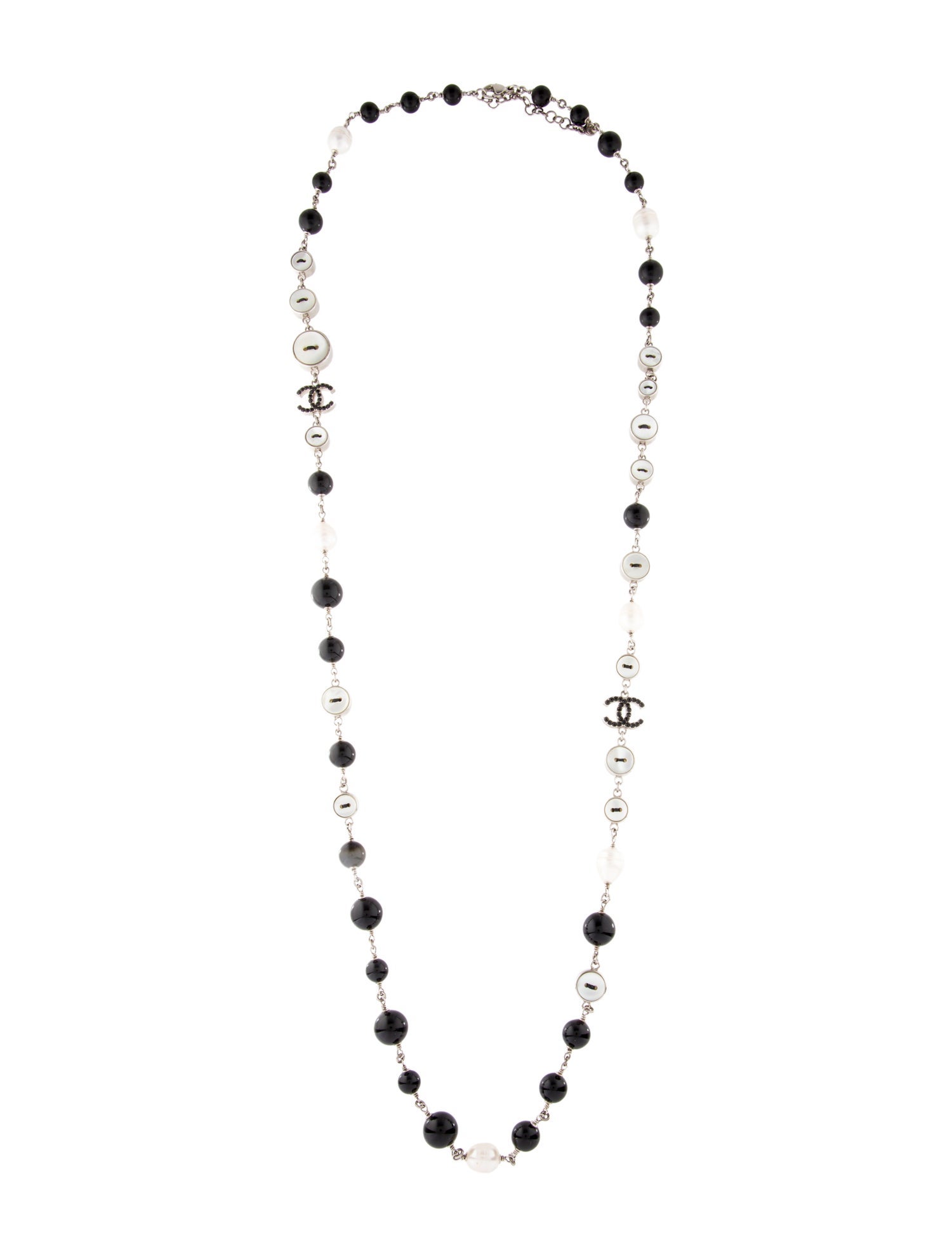 Chanel Pearl, Mother of Pearl, & Strass CC Necklace