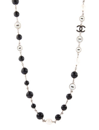 Chanel Pearl, Mother of Pearl, & Strass CC Necklace