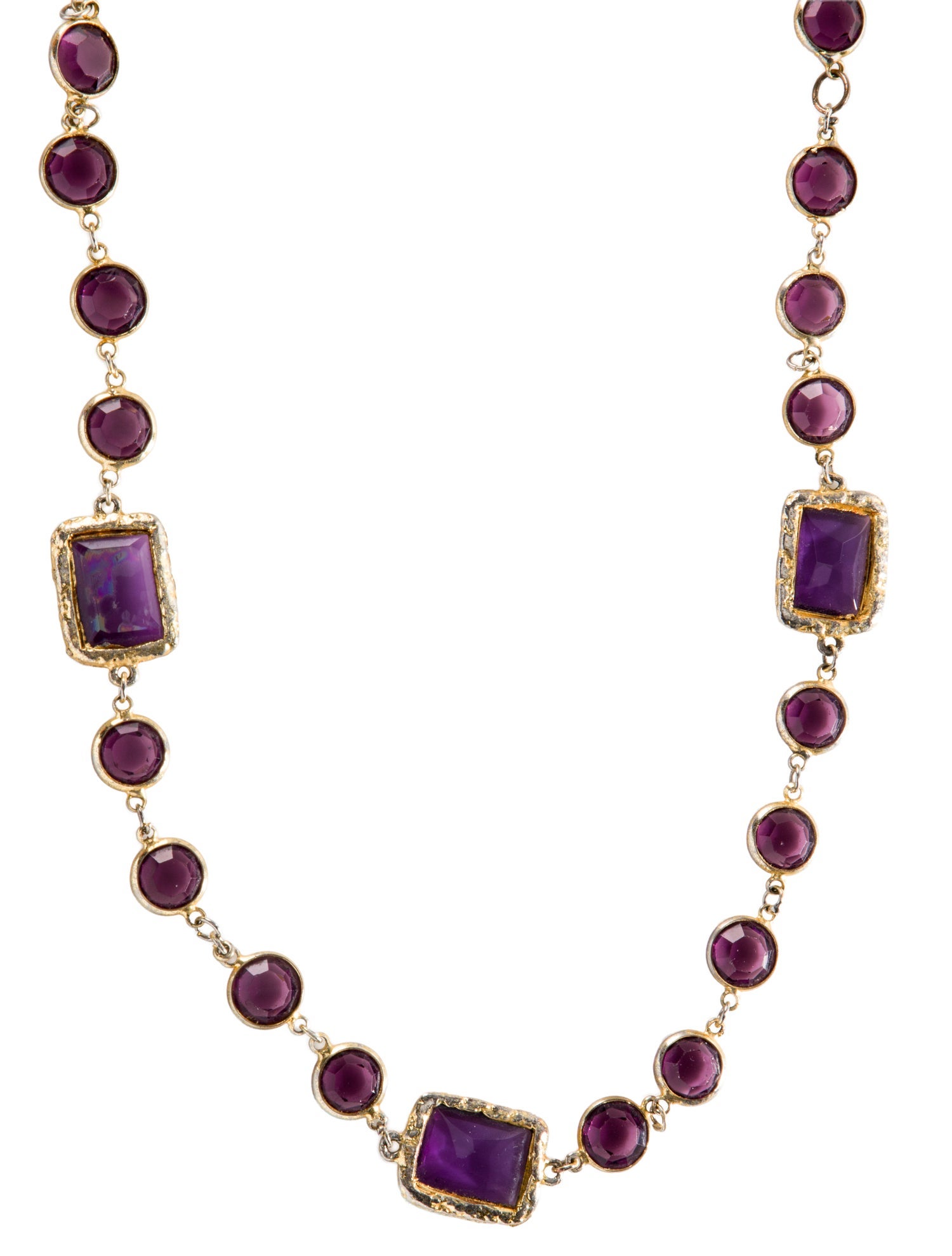 Chanel Vintage Chicklet Sautoir Station Necklace