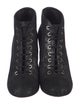 Chanel Interlocking CC Logo Suede Lace-Up Boots