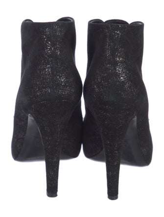 Chanel Interlocking CC Logo Suede Lace-Up Boots