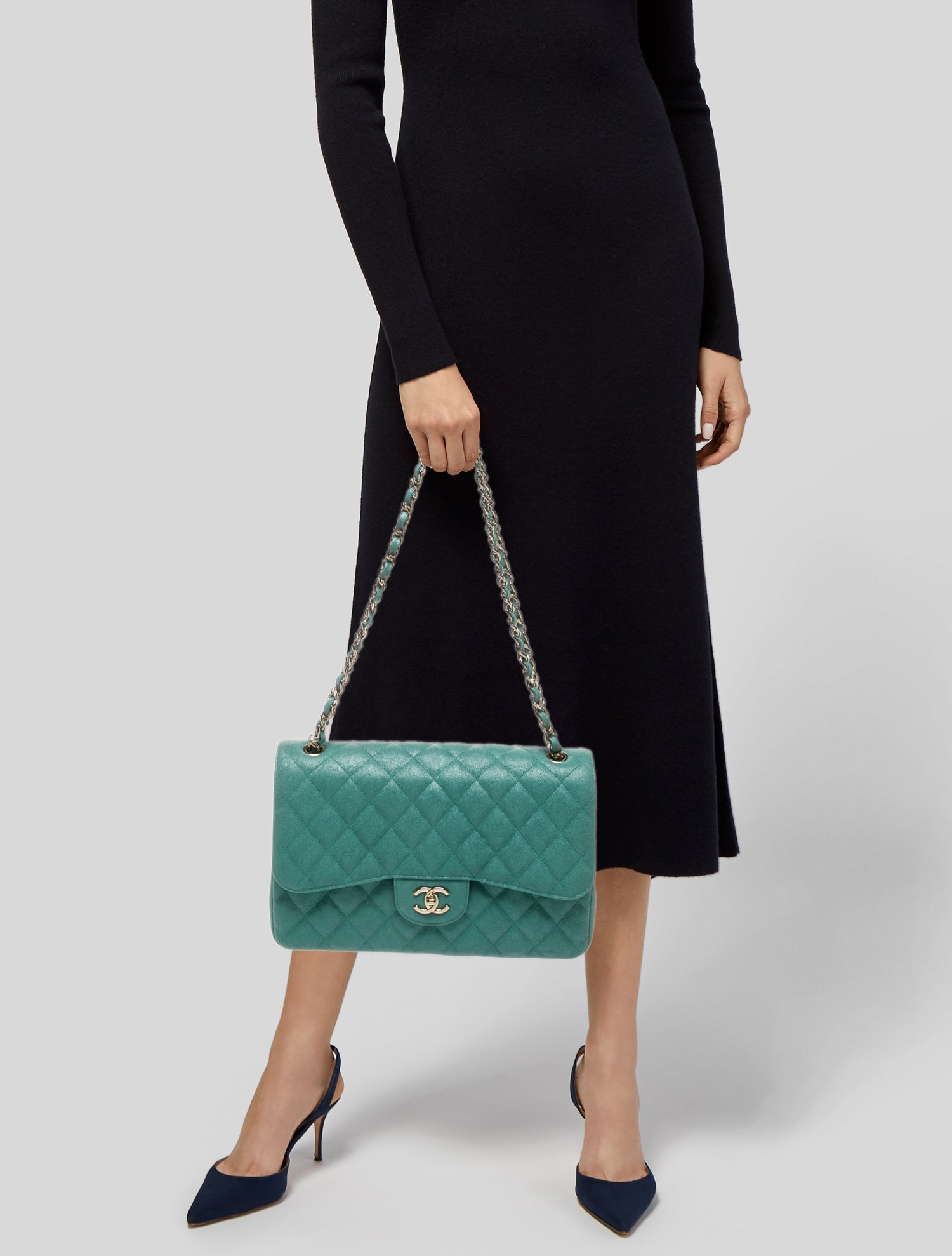 Chanel Classic Caviar Quilted Jumbo Double Flap