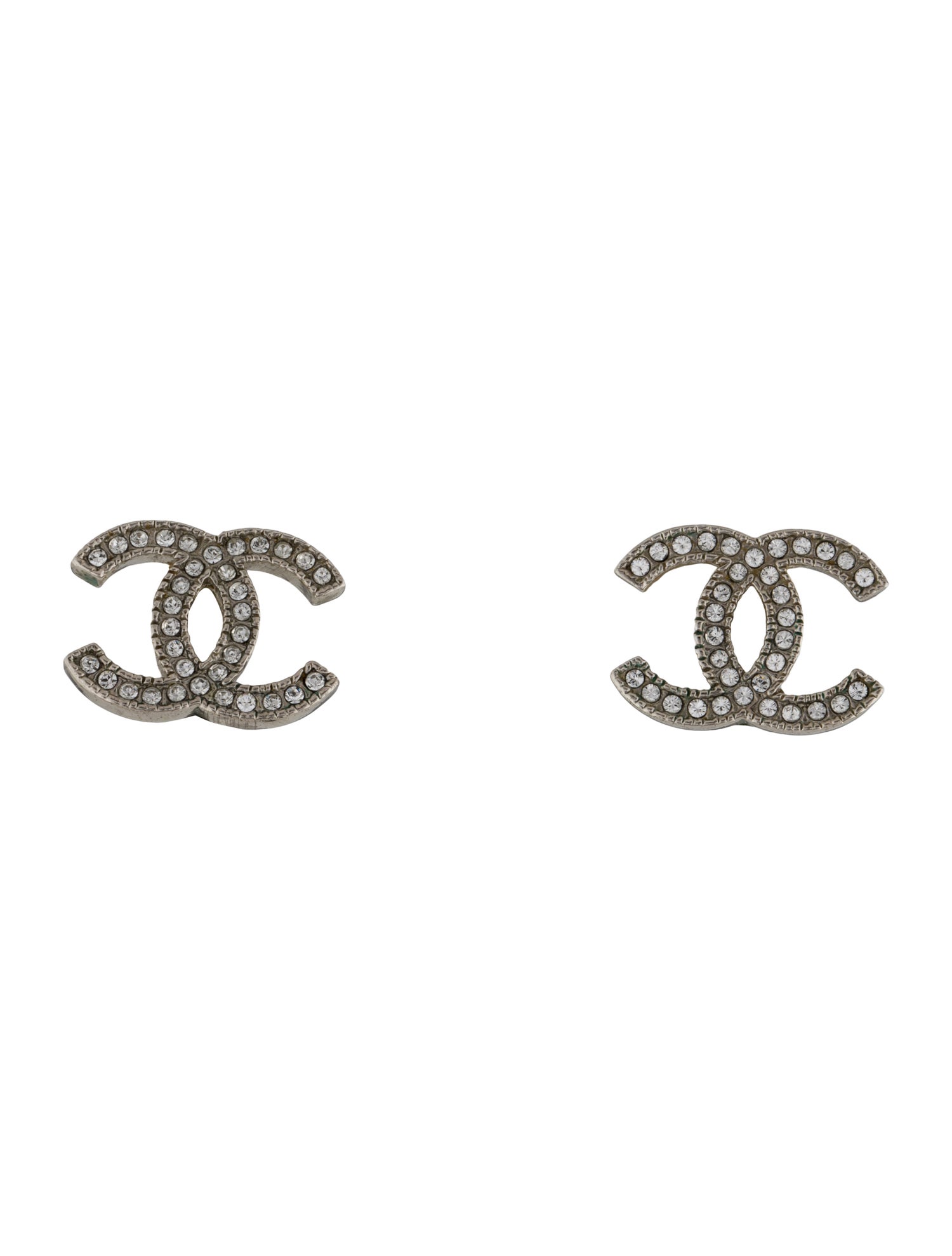 Chanel Strass CC Stud Earrings