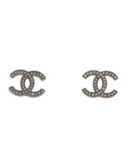 Chanel Strass CC Stud Earrings