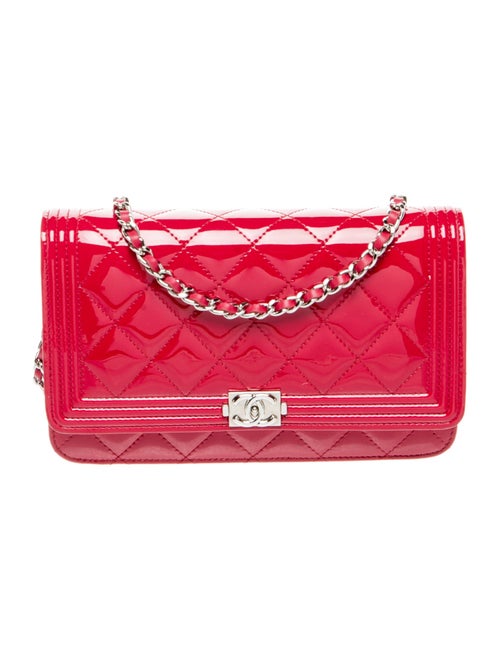 Chanel Patent Boy Wallet On Chain