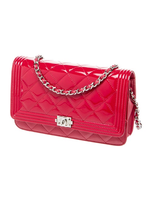 Chanel Patent Boy Wallet On Chain