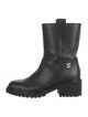 Chanel Interlocking CC Logo Leather Moto Boots