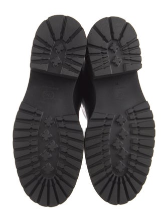 Chanel Interlocking CC Logo Leather Moto Boots