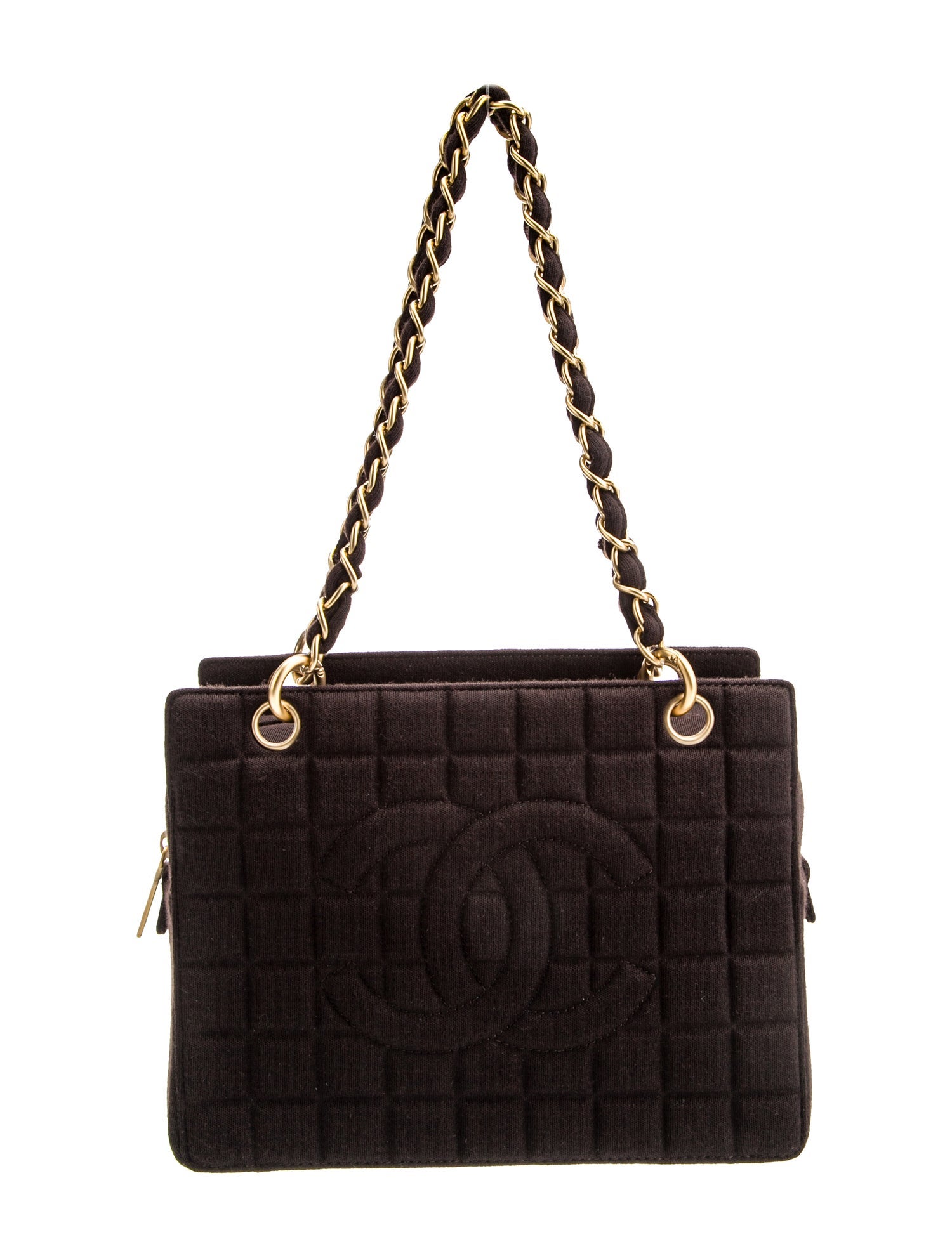Chanel Jersey Knit Chocolate Bar Handle Bag