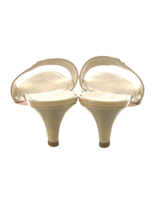 Chanel Interlocking CC Logo Patent Leather Slides