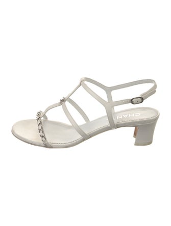 Chanel 2023 Interlocking CC Logo T-Strap Sandals