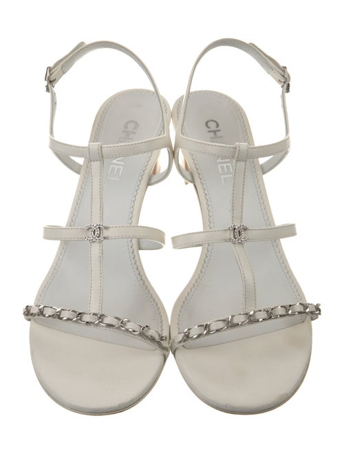 Chanel 2023 Interlocking CC Logo T-Strap Sandals